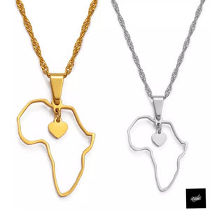 Heart of Africa Map Necklace