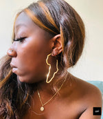 Load image into Gallery viewer, Africa Map Hoop Earrings
