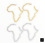 Load image into Gallery viewer, Africa Map Hoop Earrings
