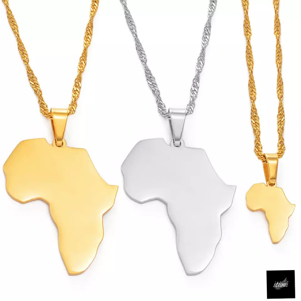 Africa Map Necklace